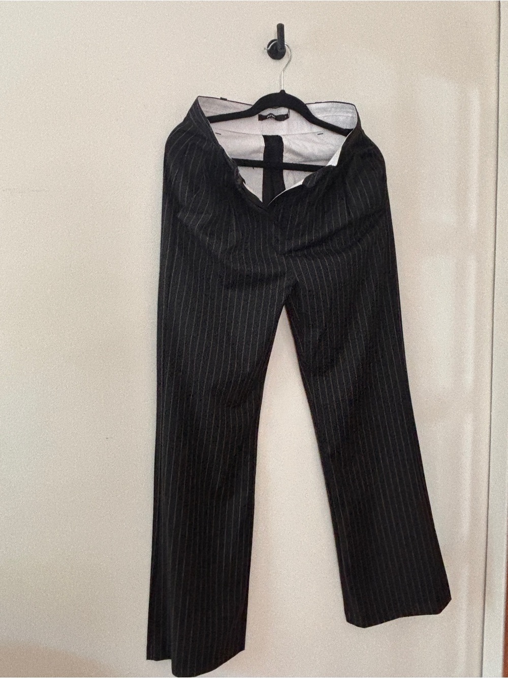 Women's Black Pinstripe Trousers